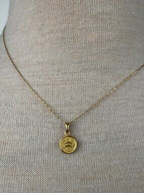 Amano Studio 14K Gold Plate Brass Pisces Zodiac Pendant Necklace